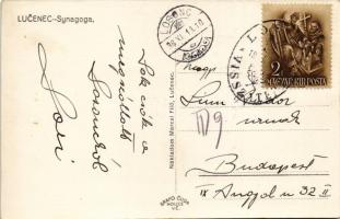 1938 Losonc, Lucenec; zsinagóga. Marcel Filó / Synagoga / synagogue + "1938 Losonc visszatért&q...