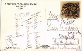 1938 Léva, Levice; bevonulás, tábori mise a Kossuth téren, Országzászló. Foto Atelier Hajdu / entry ...