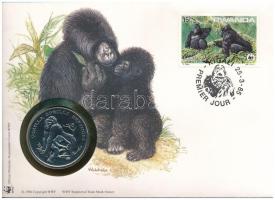 Ruanda DN (1991) "A Világ Vadvédelmi Alap (WWF) 30. évfordulója - Gorilla Gorilla Beringei (Hegyi gorilla)" kétoldalas fém emlékérem érmés borítékban, bélyeggel és bélyegzéssel, német nyelvű ismertetővel T:UNC Rwanda ND (1991) "30th Anniversary of the World Wildlife Fund - Gorilla Gorilla Beringei" two-sided metal commemorative medallion in envelope with stamp and cancellation, with German description C:UNC