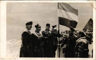 1940 Vereckei-hágó, Veretskyy pereval, Verecke Pass, Serednioveretskyy; Magyar-Lengyel baráti találkozás a visszafoglalt ezeréves határon 1939 március 16. / Hungarian-Polish meeting on the historical border, military, irredenta (EB)