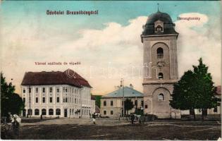 1912 Breznóbánya, Brezno nad Hronom; Városi szálloda és vigadó, Harangtorony. Özv. Fried Mórné kiadása / hotel, bell tower (EK)