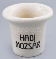 Hadi mozsár 1914-1914 fajansz d: 14 cm, m: 12 cm