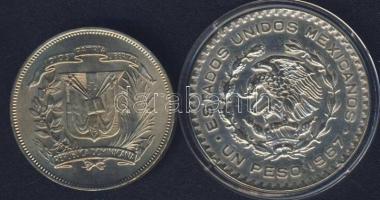 Dominika 1968. 1/2P T:2 + Mexikó 1967. 1P Ag T:2