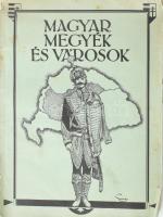 cca 1925 Magyar megyék és városok, a Budapesti Hírlap 50 éves jubileumi számának melléklete, 87pKiadói papírborítóval