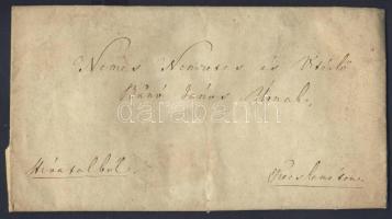 1838 Pest vármegye rendjeinek levele, melyben a pesti árvíz által elárasztott vármegyeház újjáépítési költségeihez kérnek hozzájárulást Dubraviczky Simon alispán saját kezű aláírásával, Báró János kecskeméti lakosnak / Letter of the noble-states in which the ask for contribution to reconstruct the administration building of Pest county that got damaged in the flood