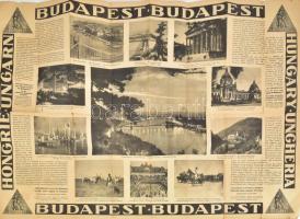 1939 A Magyar Touring Club magyarországi útállapot térképe, reklámokkal, hátoldalán korabeli Budapes...