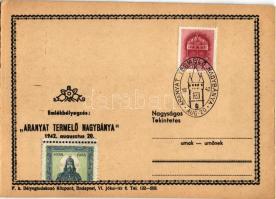 Budapest XIV. Hősök tere, Szent István szobor. Emlékbélyegzés: "Aranyat termelő Nagybánya"...