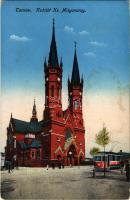 Tarnów, Kosciól Ks. Misyonarzy / church, tram, **