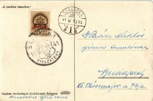 1941 A cserkész takarékos. Cserkész levelezőlapok kiadóhivatala / Hungarian boy scout art postcard s...