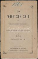 Ein Wort zur Zeit von einem ungarischen Rechtsfreund. Pressburg, 1864, Alois Schreiber, 20 p. Német nyelven. Kiadói papírkötés, szakadt borítóval, ceruzás aláhúzásokkal, bejelölésekkel. Benne &quot;Dr. Ballagi Aladár&quot; névbélyegzésével.