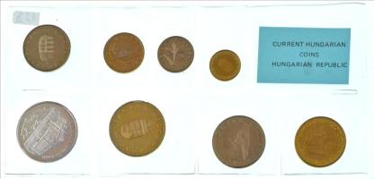 1992. 1Ft-200Ft (8xklf) érmés forgalmi sor lezárt fóliatokban T:PP / Hungary 1992. 1 Forint - 200 Fo...