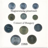 1993. 10f-200Ft (11xklf) forgalmi sor "Magyarország pénzérméi" karton dísztokban, egy lapo...