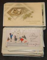 1925-1950 167 db üdvözlő képeslap + 28 db kis alakú üdvözlő kártya