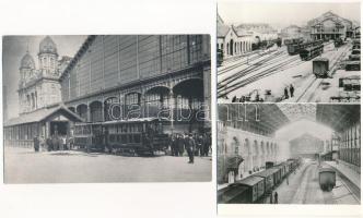 16 db MODERN vasúti témájú képeslap és nyomtatvány: vasútállomások, gőzmozdonyok, vonatok