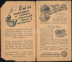 Váncza - A mi süteményes könyvünk. Ismertető füzet. Bp., én. (1929-1930 k.), Hungária Rt.-ny., 8 szt...