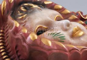 Velencei karneváli maszk, cca 1950/60, fajansz, kis kopással, 30x25 cm