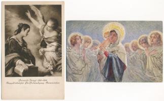 15 db RÉGI művész motívum képeslap vegyes minőségben / 15 pre-1945 art motive postcards in mixed qua...