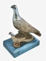 Galambok. Festett alumínium szobor, jelzés nélkül, kopással, 14x9,5x13 cm