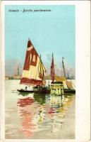 Venezia, Venice; Barche peschereccie / fishing boats. litho