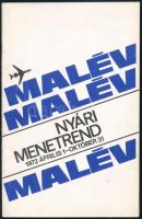 1972 MALÉV nyári menetrend