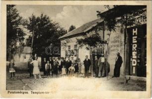 1930 Pusztamérges (Csongrád), Templom tér, Herédi Károly üzlete és saját kiadása (fl)