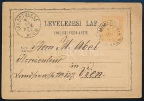 1872 2kr díjjegyes levelezőlap ÉR-MIHÁLYFALVA / BIHAR.M. - Wien