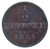 1851G 1/2kr Cu T:XF ph., lapkahiba
