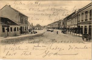 1900 Tapolca, Fő tér, Frisch József és Fia, Wolf Sándor üzlete (EK)