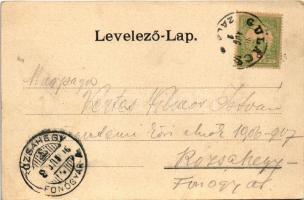 1900 Tapolca, Fő tér, Frisch József és Fia, Wolf Sándor üzlete (EK)