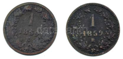 1859B 1kr Cu + 1859E 1kr Cu T:VF,F 
Adamo M4