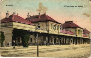 Versec, Werschetz, Vrsac; pályaudvar, vasútállomás. Vasúti levelezőlapárusítás 5661. / railway station (EB)