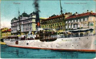 1913 Cunard Magyar-Amerikai vonal. Pannónia kivándorlási hajó Fiume kikötőjében / Piroscafo Ung. Croata Pannonia / Cunard Hungarian-American Line. Emigration ship Cunard Line RMS Pannonia in Rijeka (EM)