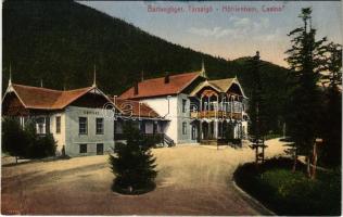1917 Barlangliget, Höhlenhain, Tatranská Kotlina (Magas-Tátra, Vysoké Tatry); Kávéház és társalgó. Wlaszlovits Gusztáv kiadása / café, casino (EK)