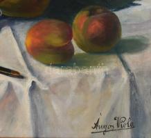 Ányos Viola, Fajszi (1872-1945): Asztali csendélet. Olaj, vászon, kartonon. Jelezve jobbra lent. Dek...