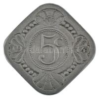 Hollandia 1914. 5c Cu-Ni "Vilhelmina" T:AU,XF ph.
Netherlands 1914. 5 Cents Cu-Ni "W...