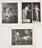cca 1920-1930 Művészi aktok, 8 db fekete-fehér nyomat, néhány kis lapszéli sérüléssel, kopásokkal, l...