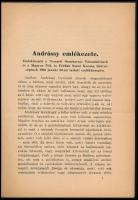 Zichy János gróf: Andrássy emlékezete. Bp.,(1930.) Pallas, 8 p. Kiadói papírkötés, egy lapon kis sér...