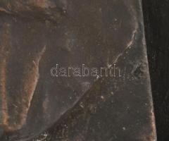  Manka jelzéssel: Férfi bűszt. Bronz, fa alapon 10x13 cm