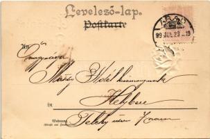 1899 (Vorläufer) Arad, Üdvözlet Aradról. Dombornyomott litho virágos üdvözlőlap / Greetings from Ara...