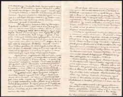 1941 Bp., a Szent Lukács Gyógyfürdő és Gyógyszálló fejléces papírjára írt, személyes hangvételű levé...