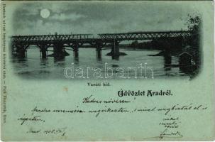 1908 Arad, Vasúti híd. Honisch udvari fényképész felvételei után / railway bridge (fl)