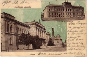 1900 Arad, Lyceum, Vas- és fémipar iskola. Lengyel L. kiadása / schools (vágott / cut)