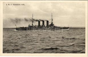 SMS ERZHERZOG KARL osztrák-magyar haditengerészet csatahajó. Phot. Alois Beer / K.u.K. Kriegsmarine / Austro-Hungarian Navy pre-dreadnought battleship