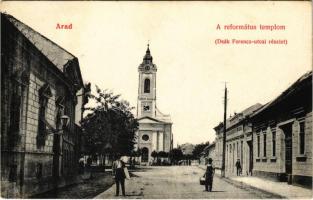 1907 Arad, Református templom, Deák Ferenc utcai részlet. Kerpel Izsó kiadása / Calvinist church, street view (fl)