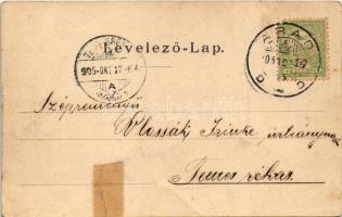 1905 Arad, Cs. és kir. huszárlaktanya. Kerpel Izsó kiadása. Honisch L. I. felvétele / K.u.K. militar...