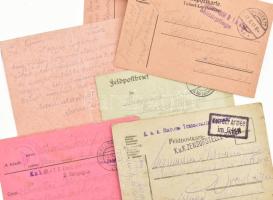 33 db I. világháborús tábori posta levelezőlap, különféle alakulat bélyegzésekkel, vegyes állapotban