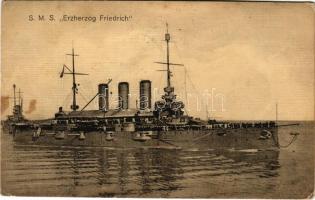 SMS Erzherzog Friedrich K.u.K. Kriegsmarine / SMS Erzherzog Friedrich az Osztrák-Magyar Haditengerészet pre-dreadnought (Linienschiffe) csatahajója / Austro-Hungarian Navy pre-dreadnought battleship (hátlap nélkül / without backside)