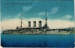 1927 SMS Erzherzog Ferdinand Max az Osztrák-Magyar Haditengerészet Erzherzog-osztályú csatahajója / K.u.K. Kriegsmarine Linienschiffe / Austro-Hungarian Navy, Erzherzog-class pre-dreadnought battleship. M. Schulz Prag 1916. (EK)