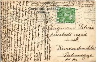 1910 SMS Ferdinand Max Osztrák-magyar haditengerészet csatahajója. Szecessziós képeslap vasmacskával...