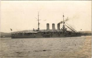 SMS Erzherzog Ferdinand Max az Osztrák-Magyar Haditengerészet Erzherzog-osztályú pre-dreadnought csatahajója / K.u.K. Kriegsmarine Linienschiff / Austro-Hungarian Navy Erzherzog-class pre-dreadnought battleship. Pierre Laurent Photo Actualités Bizerte